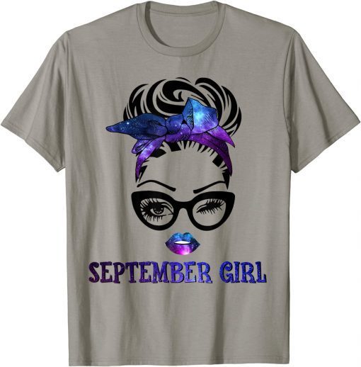 2021 September Girl Galaxy Wink Eye Woman Face Wink Eyes Lady T-Shirt