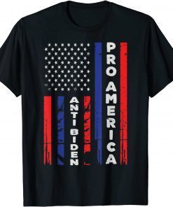 Official Pro America Anti Biden Not My President USA Flag Impeach T-Shirt