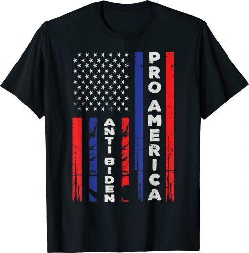 Official Pro America Anti Biden Not My President USA Flag Impeach T-Shirt