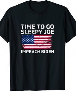 Impeach Sleepy Joe Biden Pro American Anti Biden USA Flag Classic T-Shirt