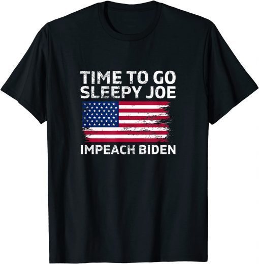 Impeach Sleepy Joe Biden Pro American Anti Biden USA Flag Classic T-Shirt