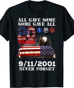 Never Forget 911, 20th Anniversary Firefighters Outfits Unisex T-Shirt