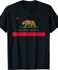 California Republic Surfing Bear State Flag T-Shirt