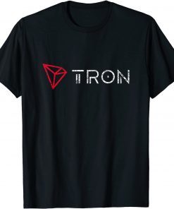 Tron TRX Logo White Vintage Distressed Crypto Trader Gift T-Shirt