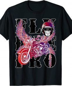 Abstract Graphics Motorcycle Wing Skull Head Fly Like Pro T-Shirt