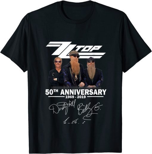 Funny ZZ Top 50th Anniversary Music T-Shirt