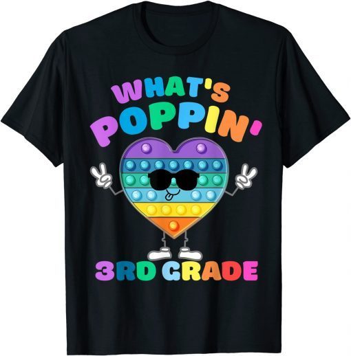 3rd Grade First Day Of School Pop It Push It Fidget Toy Kids T-Shirt