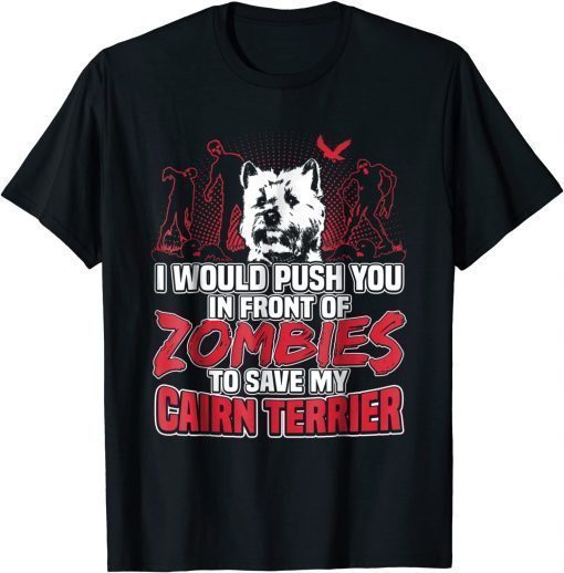 Cairn Terrier and Zombies Halloween Tee Shirt