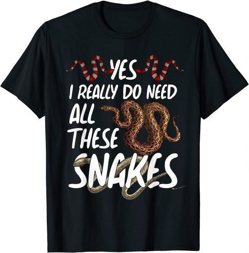 Funny Snake Designs For Men Women Herpetology Reptile Lovers Gift T-Shirt