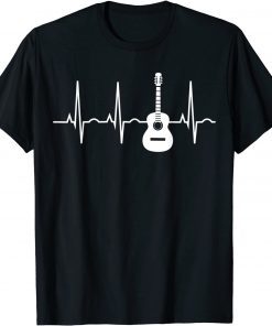 2021 Acoustic Guitar Heartbeat Shirt - Guitar Musician Tee Shirt