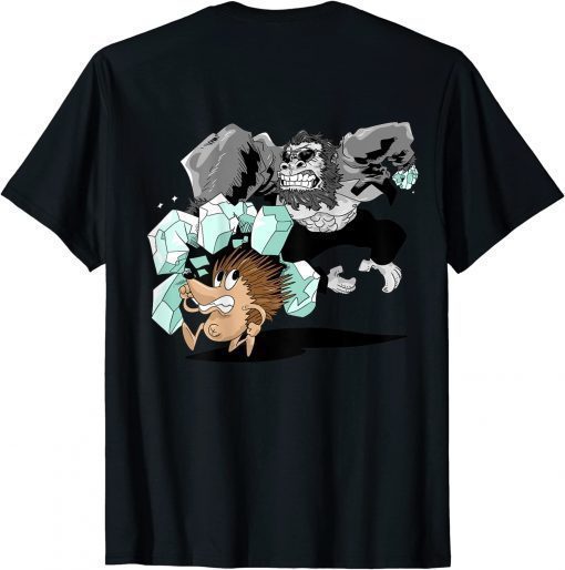 Ape with Diamond Hands Chasing Hedgehog Cool Unisex T-Shirt