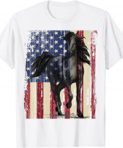 T-Shirt Horse American Flag Horseback Riding Horse Lover