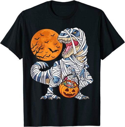 Halloween Shirts for Boys Kids Dinosaur T rex Mummy Pumpkin Gift T-Shirt