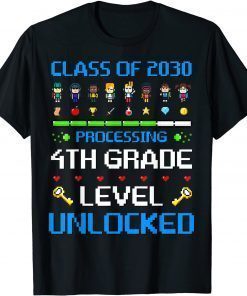 Classic 4th Grade First Day of School Class of 2030 Video Games T-Shirt