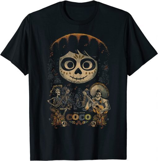 Shirts Disney Pixar Coco Miguel & Musical Scene Graphic