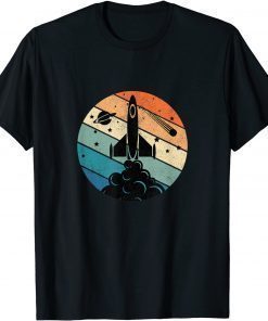 Vintage Retro SciFi Space Rocket Men Women Boys Girls Unisex T-Shirt
