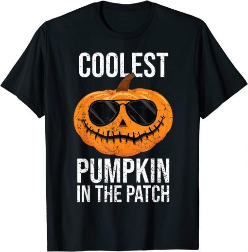 Halloween Pumpkin Face Patch Costume Men Women Fun Kids Boys Funny T-Shirt