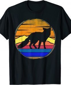 2021 Vintage Fox Retro Sunset Funny Animal Lover Gifts T-Shirt