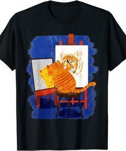 Classic Cute Artistic Cat - Cute Cat Painting Lion Art T-Shirt