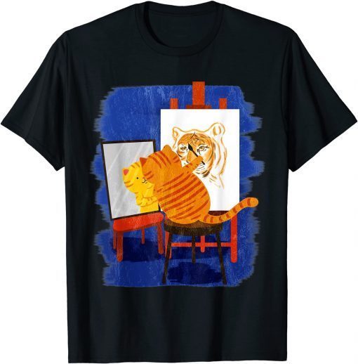 Classic Cute Artistic Cat - Cute Cat Painting Lion Art T-Shirt