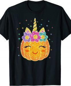 Cute Unicorn Pumpkin Halloween Thanksgiving Gift Shirts