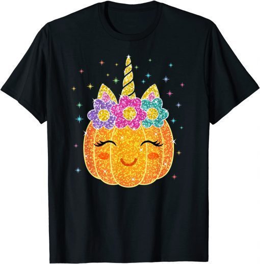 Cute Unicorn Pumpkin Halloween Thanksgiving Gift Shirts