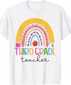 Third Grade Teacher Back To School Boho Rainbow Leopard T-Shirt