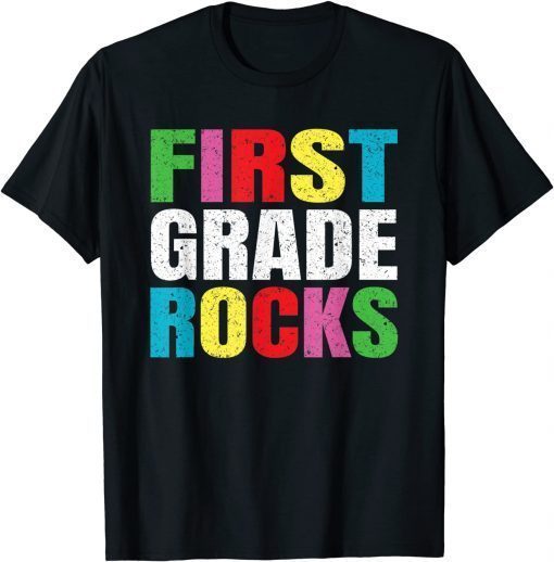 T-Shirt First Grade Rocks Student Teacher Back to School 1st Grade