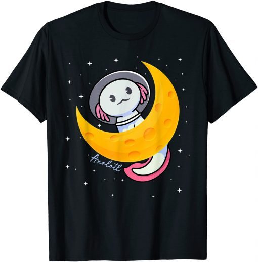 Kawaii Axolotl Japan Anime Comic Pastel Goth Space Moon Funny T-Shirt