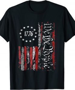 Vintage Old American Flag Patriotic 1776 We The People USA Tee Shirt