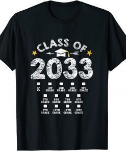 Class of 2033 Grow With Me Checklist Graduation T-Shirt