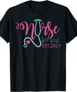 Classic Nurse Est 2021 RN Nursing School Graduation, Graduate Gift T-Shirt