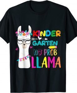 Funny Kindergarten No Prob Llama Teacher Back To School For girls T-Shirt