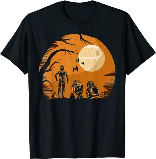 Star Wars Droids Halloween Orange Hue Death Star Portrait Official T-Shirt