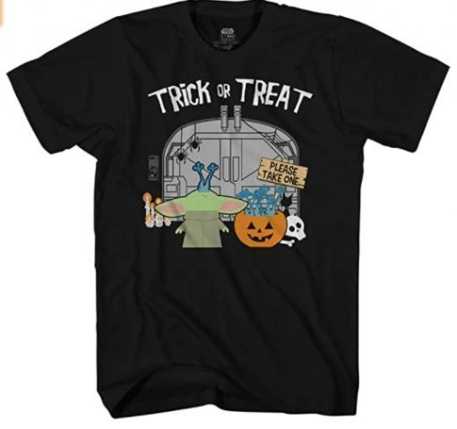 TShirt STAR WARS Baby Yoda Trick or Treat Halloween Men's Adult Graphic 2021