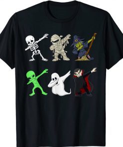 Official DaDabbing Skeleton And Monsters Halloween Dracula Boys Kids Gift Tee Shirtbbing Skeleton And Monsters Halloween Dracula Boys Kids T-Shirt
