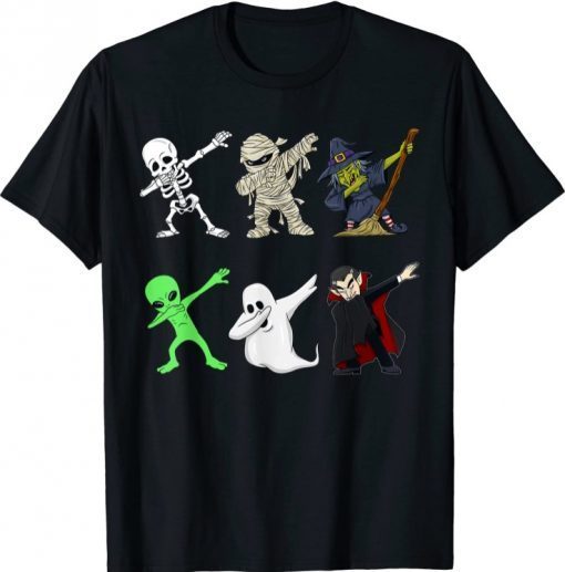 Official DaDabbing Skeleton And Monsters Halloween Dracula Boys Kids Gift Tee Shirtbbing Skeleton And Monsters Halloween Dracula Boys Kids T-Shirt