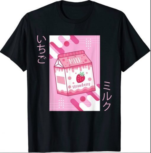 Strawberry Milk Shirt Japanese Otaku Anime Kawaii Pink Milk T-Shirt