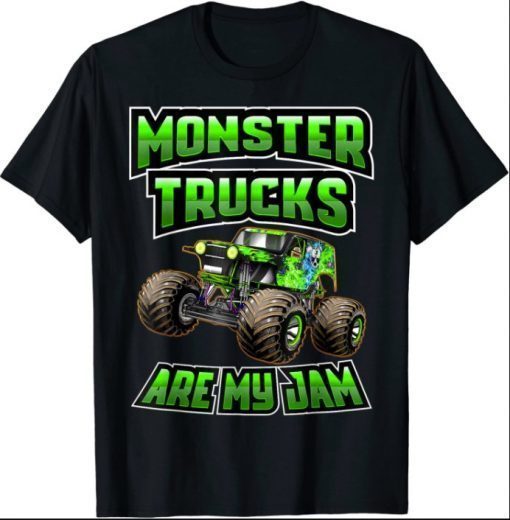 Vintage Monster Truck are My Jam, Truck Boys Birthday T-Shirt