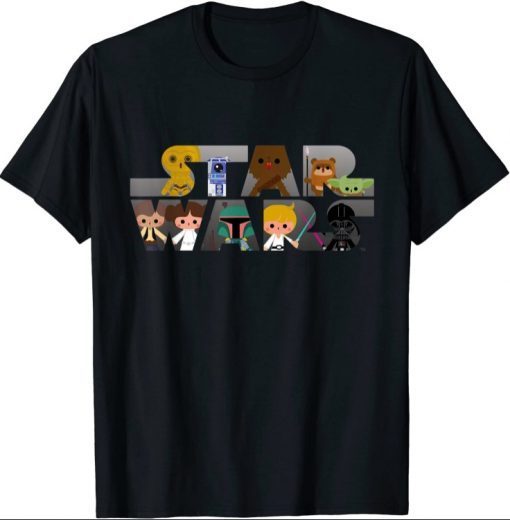 Star Wars Logo Kawaii Multi Character T-Shirt