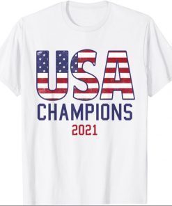 USA Champions 2021 USA vintage flag USA sports team T-Shirt