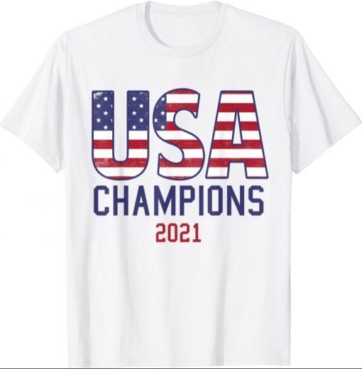 USA Champions 2021 USA vintage flag USA sports team T-Shirt