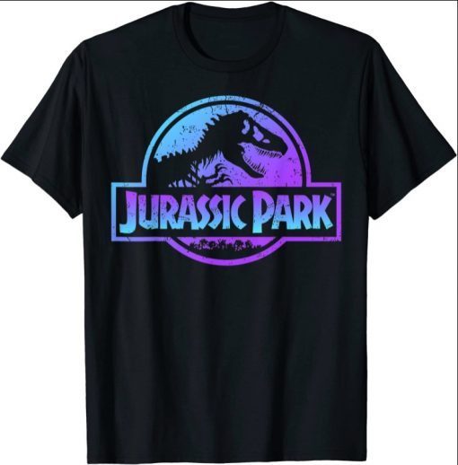 Jurassic Park Blue & Purple Fossil Logo Graphic T-Shirt