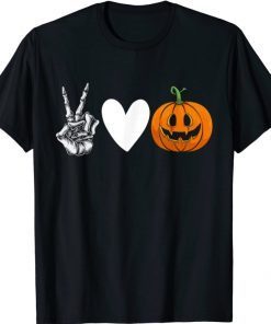 Halloween Peace, Love, and Pumpkins Fall Girls Kids Gift T-Shirt