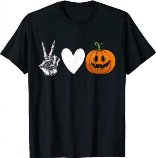 Halloween Peace, Love, and Pumpkins Fall Girls Kids Gift T-Shirt