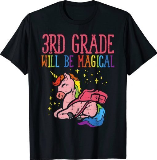 Funny 3rd Grade Third Magical Unicorn First Day Of School Girl T-Shirt