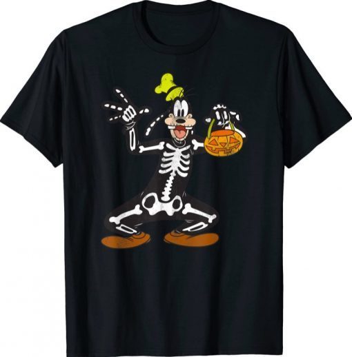 Official Disney Goofy Skeleton Halloween T-Shirt