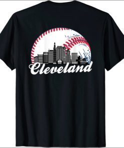 2021 Retro Cleveland Baseball Cityscape (on back) T-Shirt