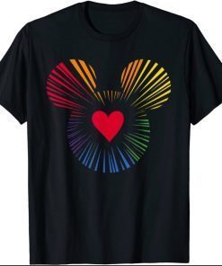 Disney Mickey Mouse Icon Heart Rainbow T-Shirt