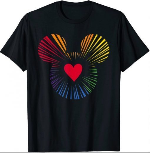 Disney Mickey Mouse Icon Heart Rainbow T-Shirt